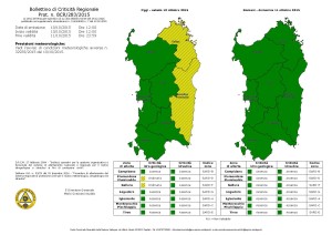 Situazione meteo 10 ottobre 2015