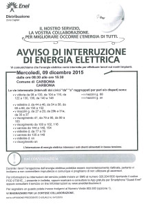 9 -12-15 comunicazione enel zone interessate interruzione erogazione energia