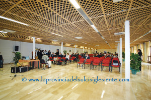 La sala convegni dell'Hotel Antas di Fluminimaggiore.